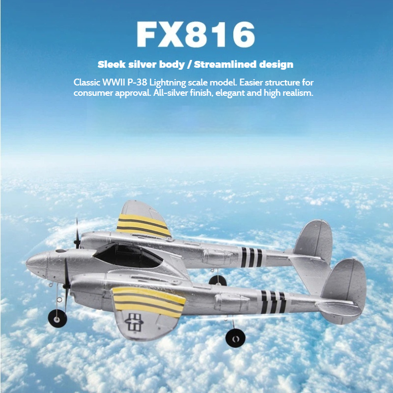 FX816 RC Airplane P38 Fighter  - Rc Glider Foam Wing review and price